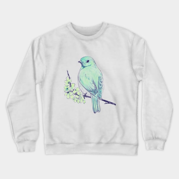 green bird Crewneck Sweatshirt by anghewolf